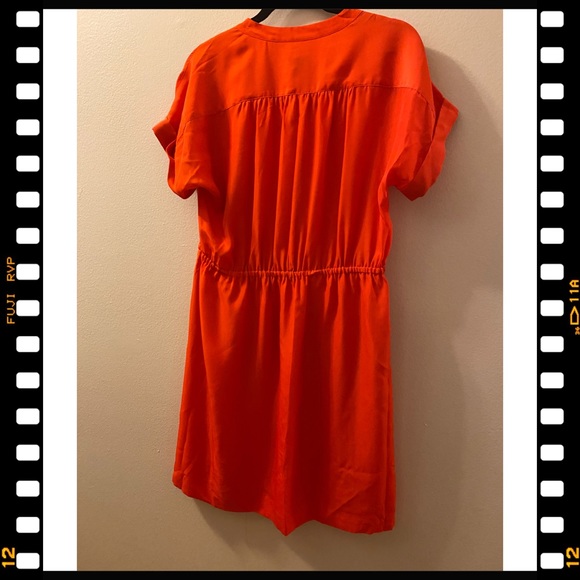 Light breezy orange summer dress- it has pockets! - Picture 2 of 4